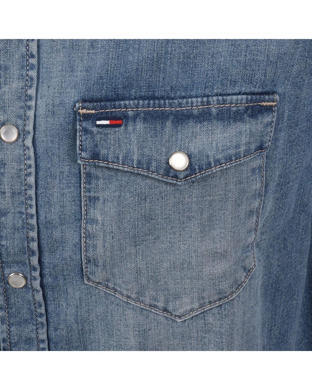 Tommy Hilfiger Blue Western Denim Shirt for men