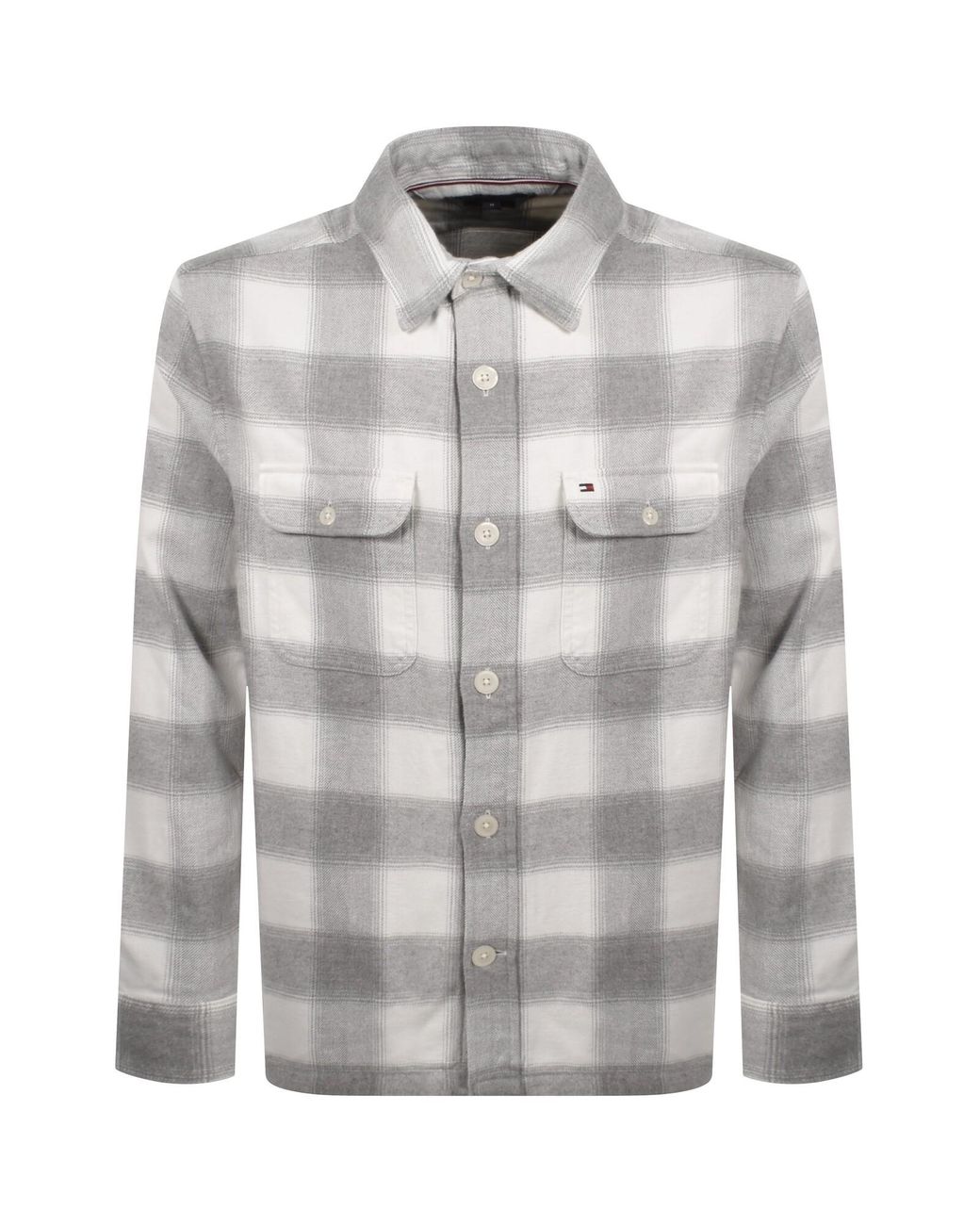 Tommy Hilfiger Gray Flannel Check Overshirt for men