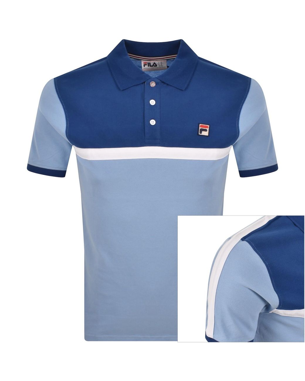 Fila Blue Fila Mattia Contrast Panel Polo T Shirt for men