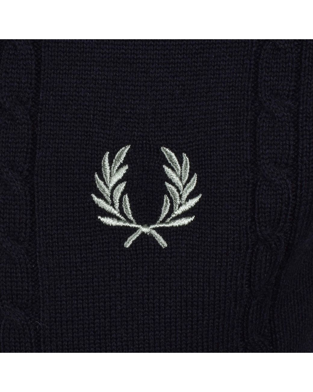Fred Perry Black Cable Knit Polo Shirt for men