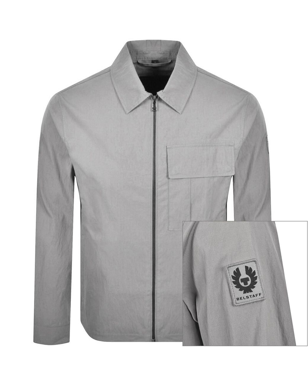 Belstaff Gray Cargo Overshirt for men