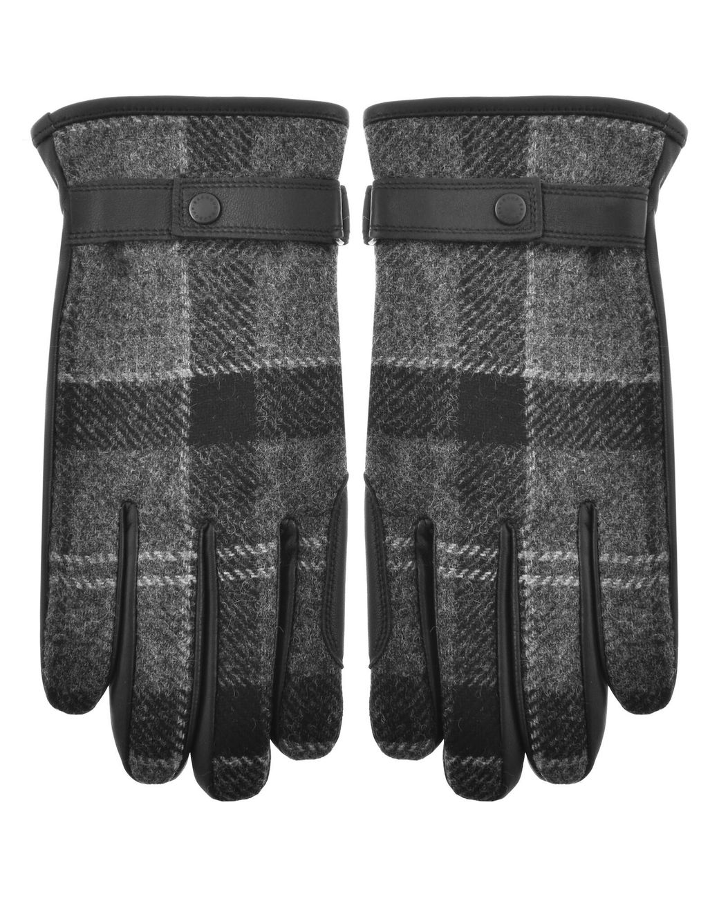Barbour Black Newbrough Tartan Gloves for men