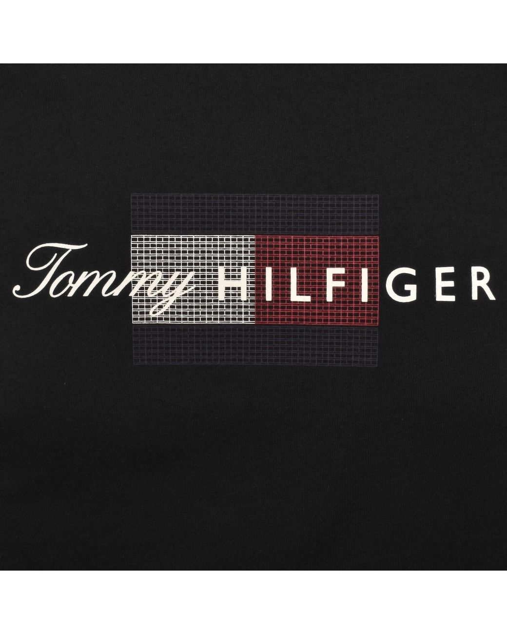Tommy Hilfiger Black Script Flag T Shirt for men