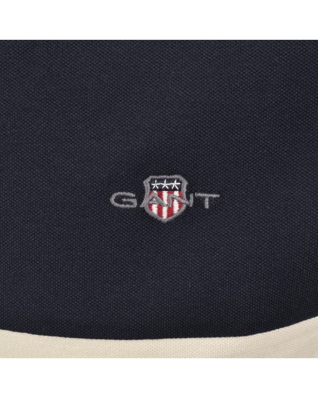 Gant Blue Colour Block Polo T Shirt Ruby for men