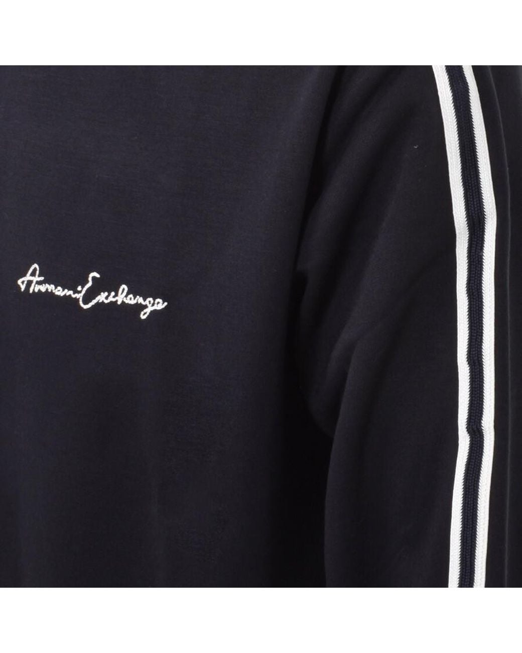 ARMANI EXCHANGE Black Crew Neck Logo Sweatshirt for men