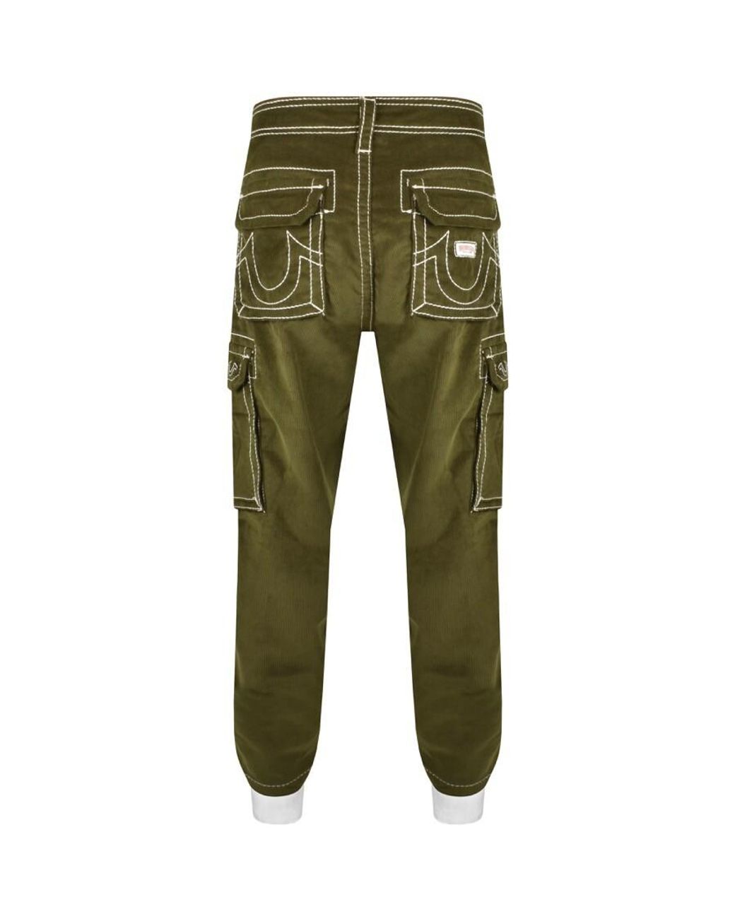 True Religion Corduroy Cargo Trousers in Green for Men