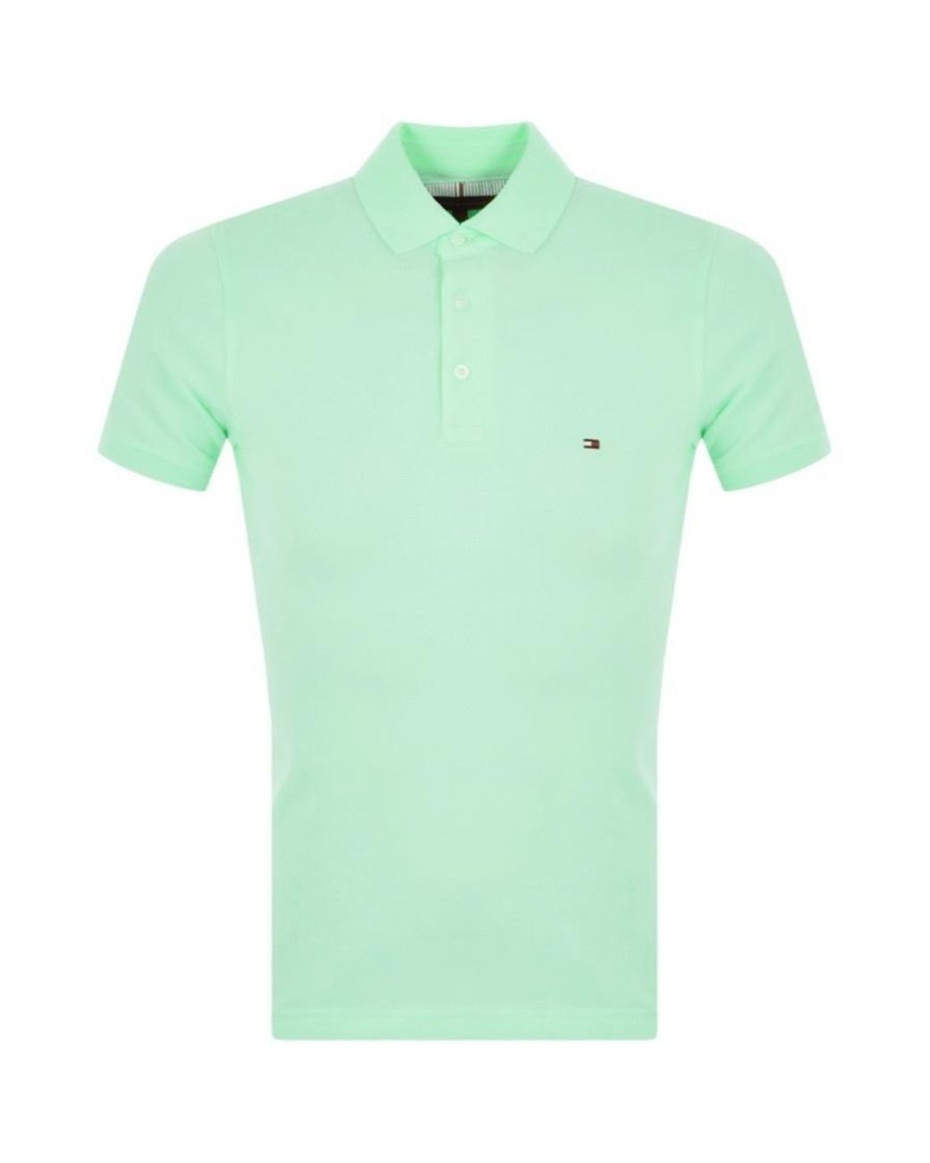 Tommy Hilfiger Cotton Slim Fit Polo T Shirt in Green for Men | Lyst