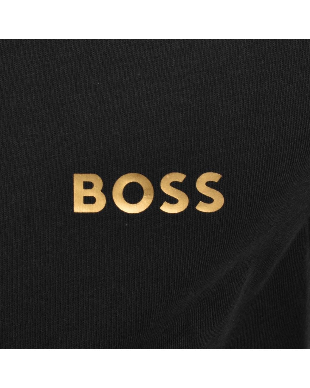 BOSS BUSINESS Black Boss Beach Logo T Shirt for men