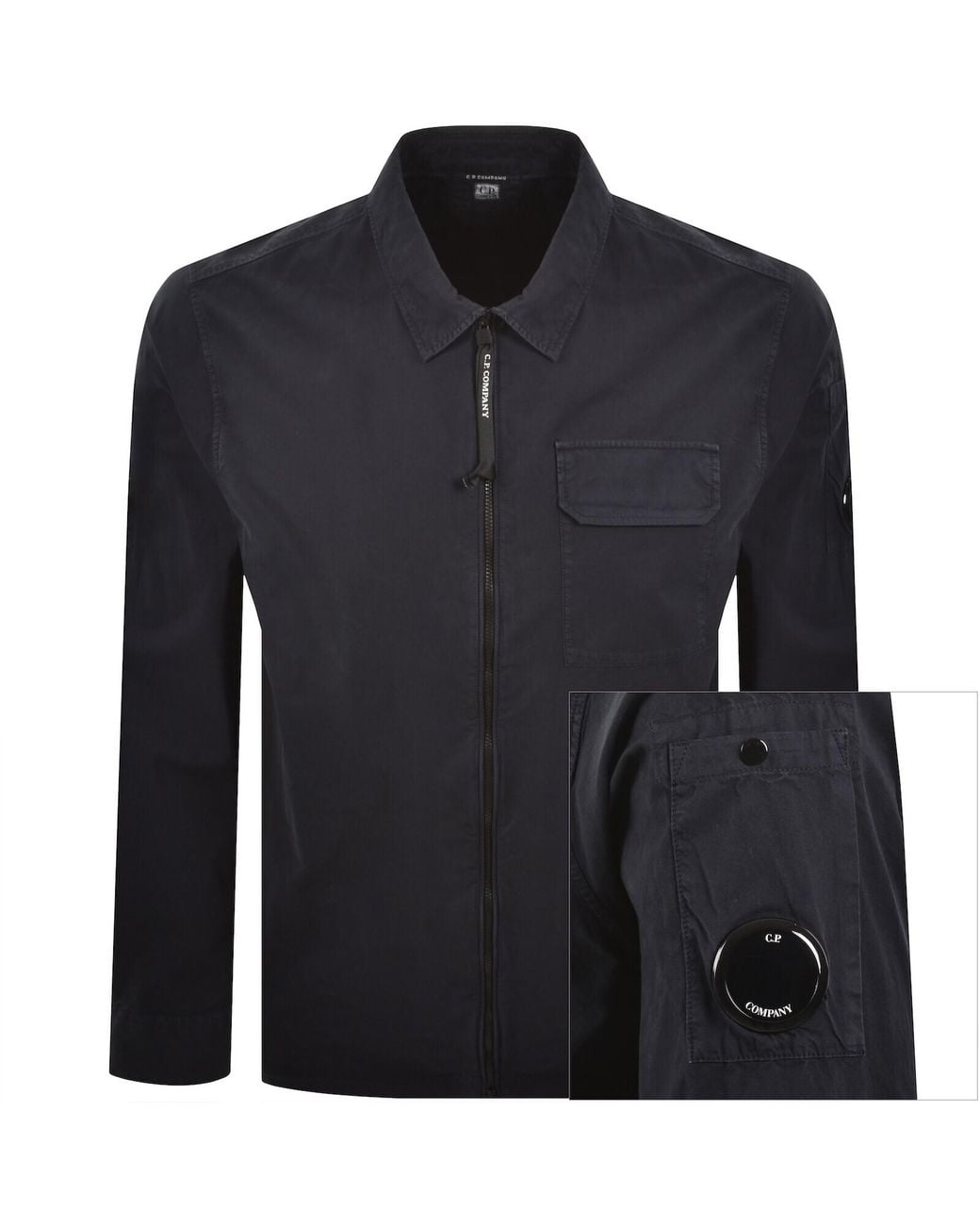 C P Company Blue Cp Company Gabardine Overshirt for men