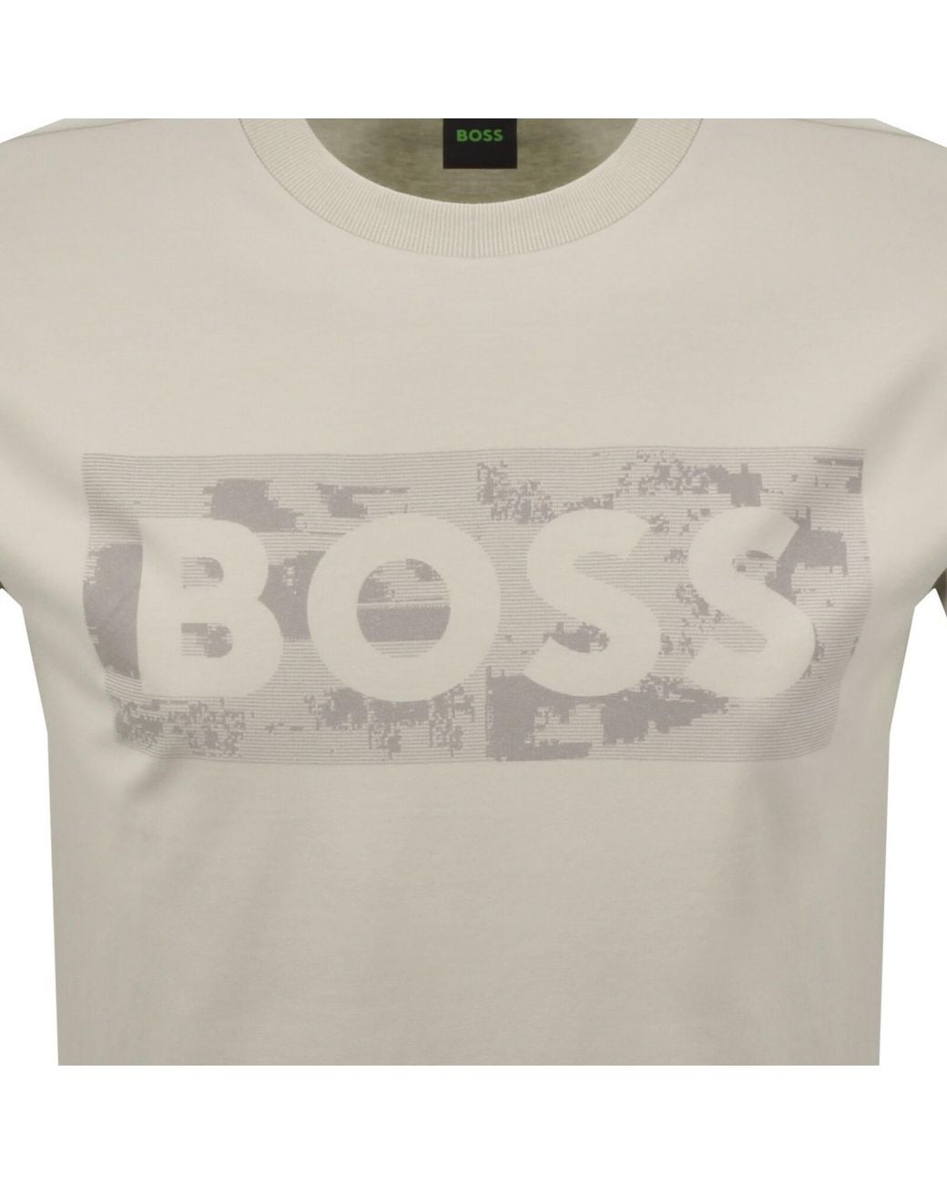 Boss Gray Boss Globe Logo T Shirt for men