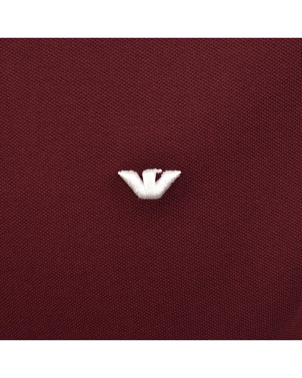 Armani Red Emporio Short Sleeved Polo T Shirt for men