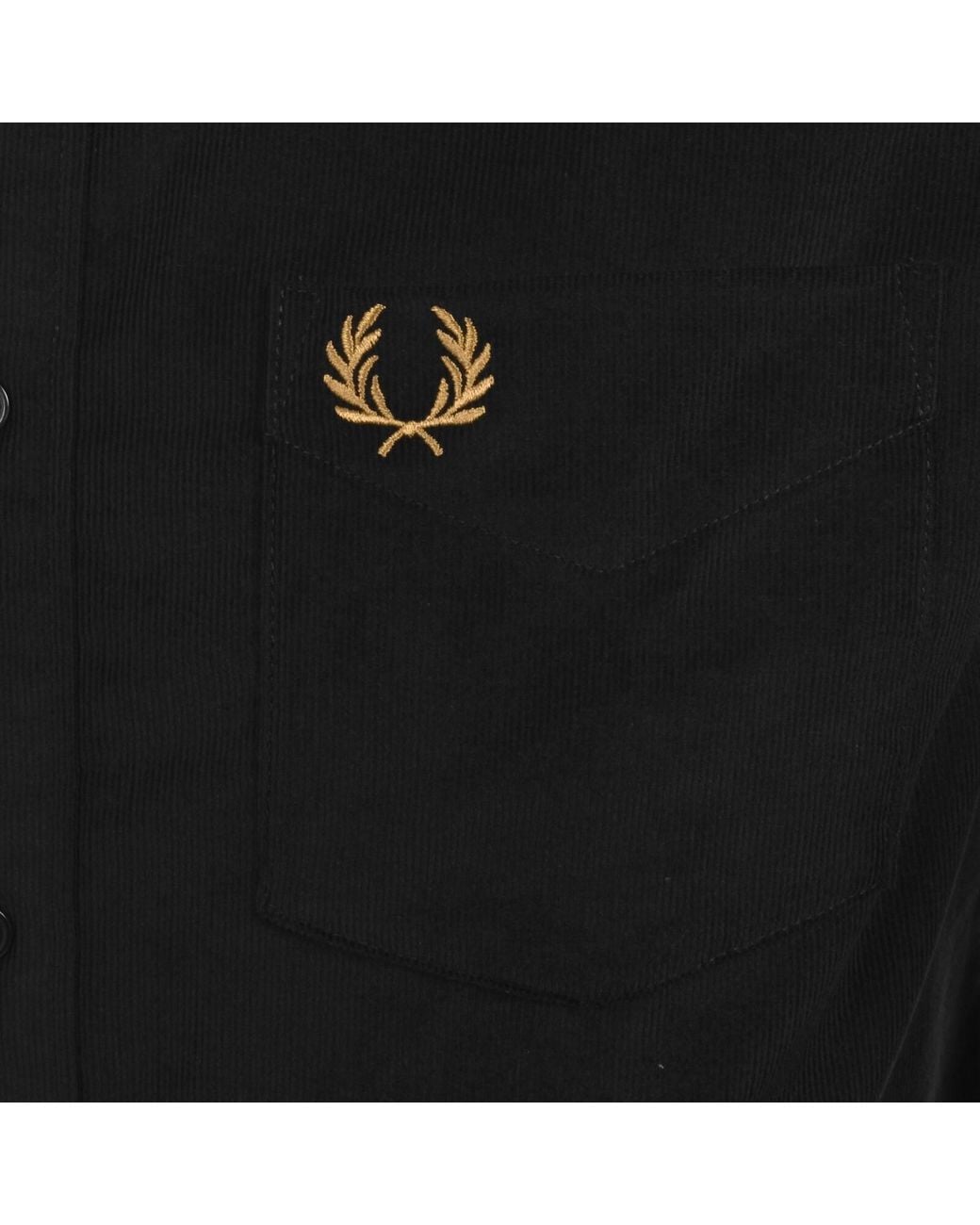 Fred Perry Black Needle Corduroy Shirt for men