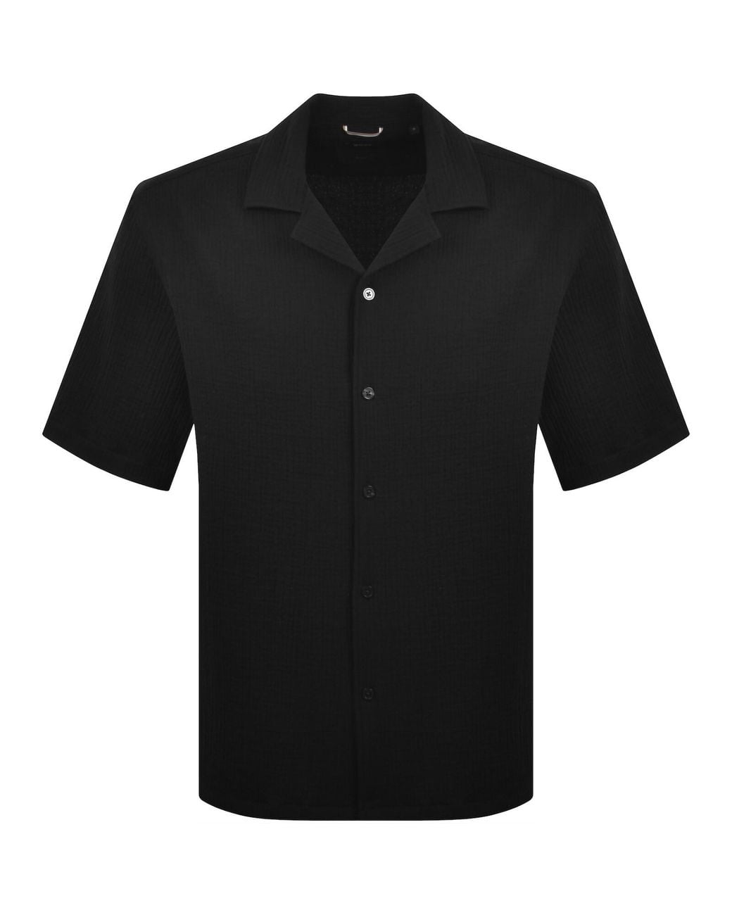 BOSS BUSINESS Black Boss Lars Short Sleeve Shirt for men