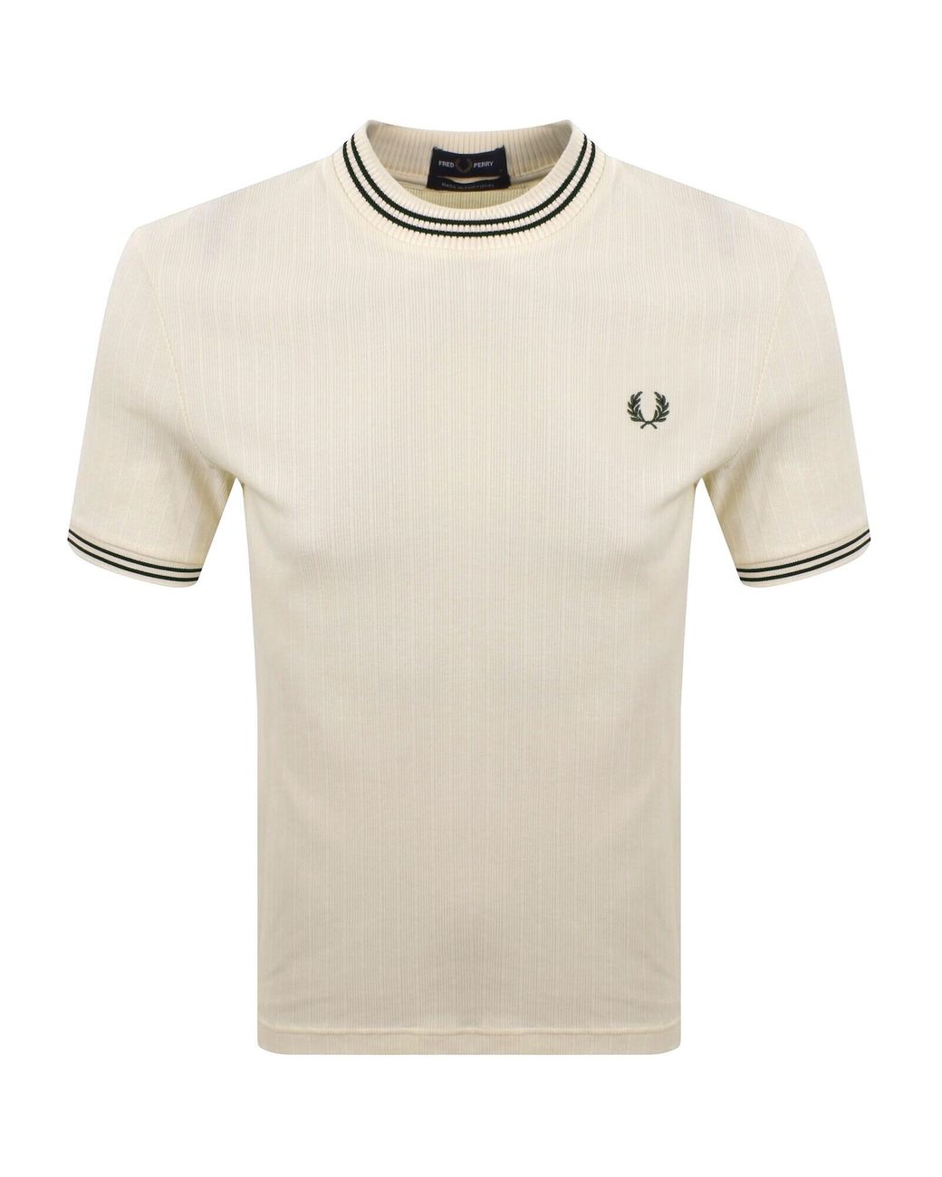 Fred Perry Natural Ribbed Jersey T Shirt for men