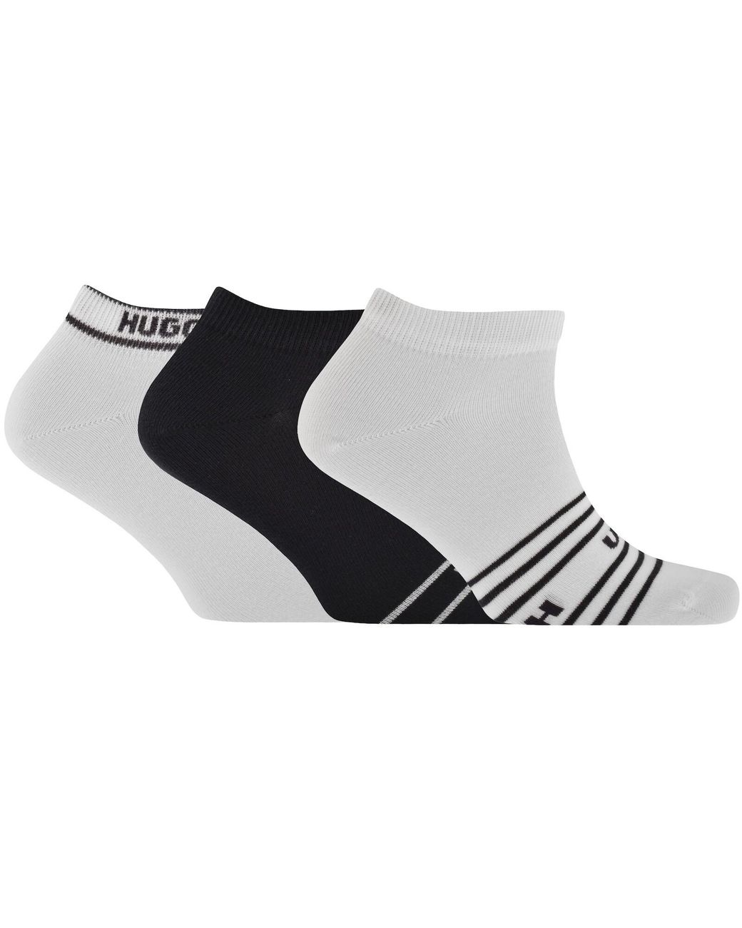 HUGO Black 3 Pack Nautical Ankle Socks for men