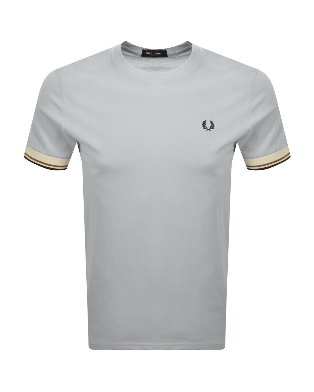 Fred Perry Gray Twin Tipped Cuff T Shirt for men