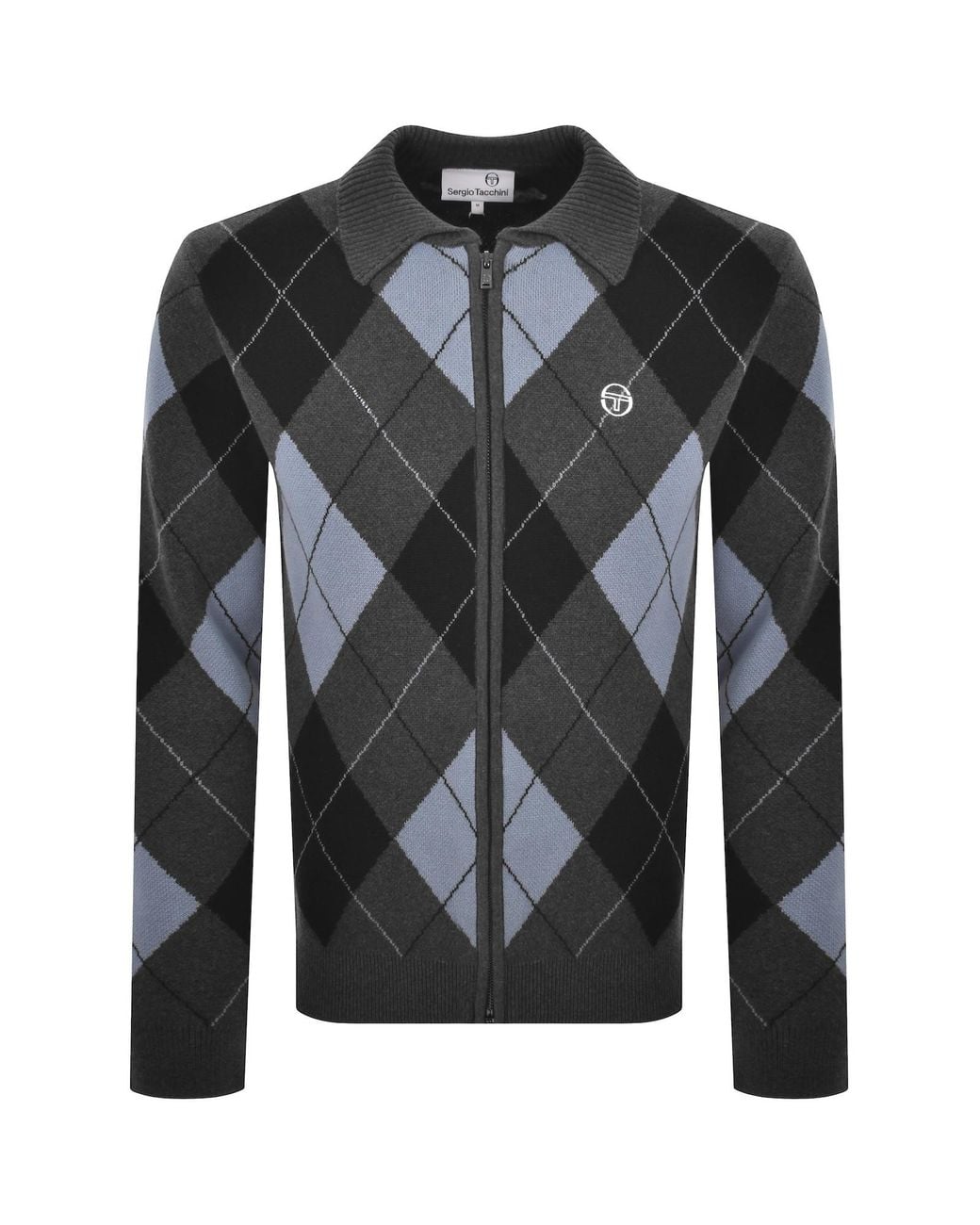 Sergio Tacchini Black Macro Knit Cardigan for men