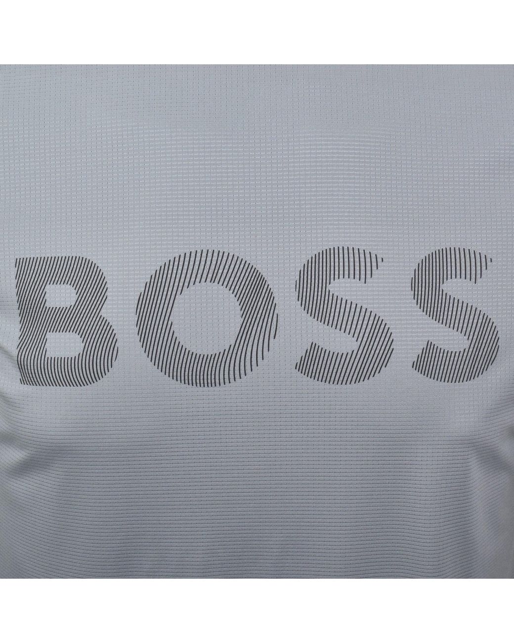Boss Gray Boss Active Logo T Shirt for men