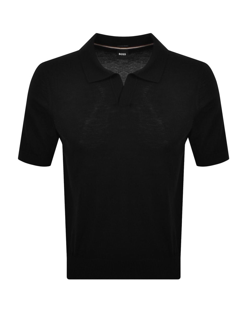 BOSS BUSINESS Black Boss Lantoni Knit Polo for men