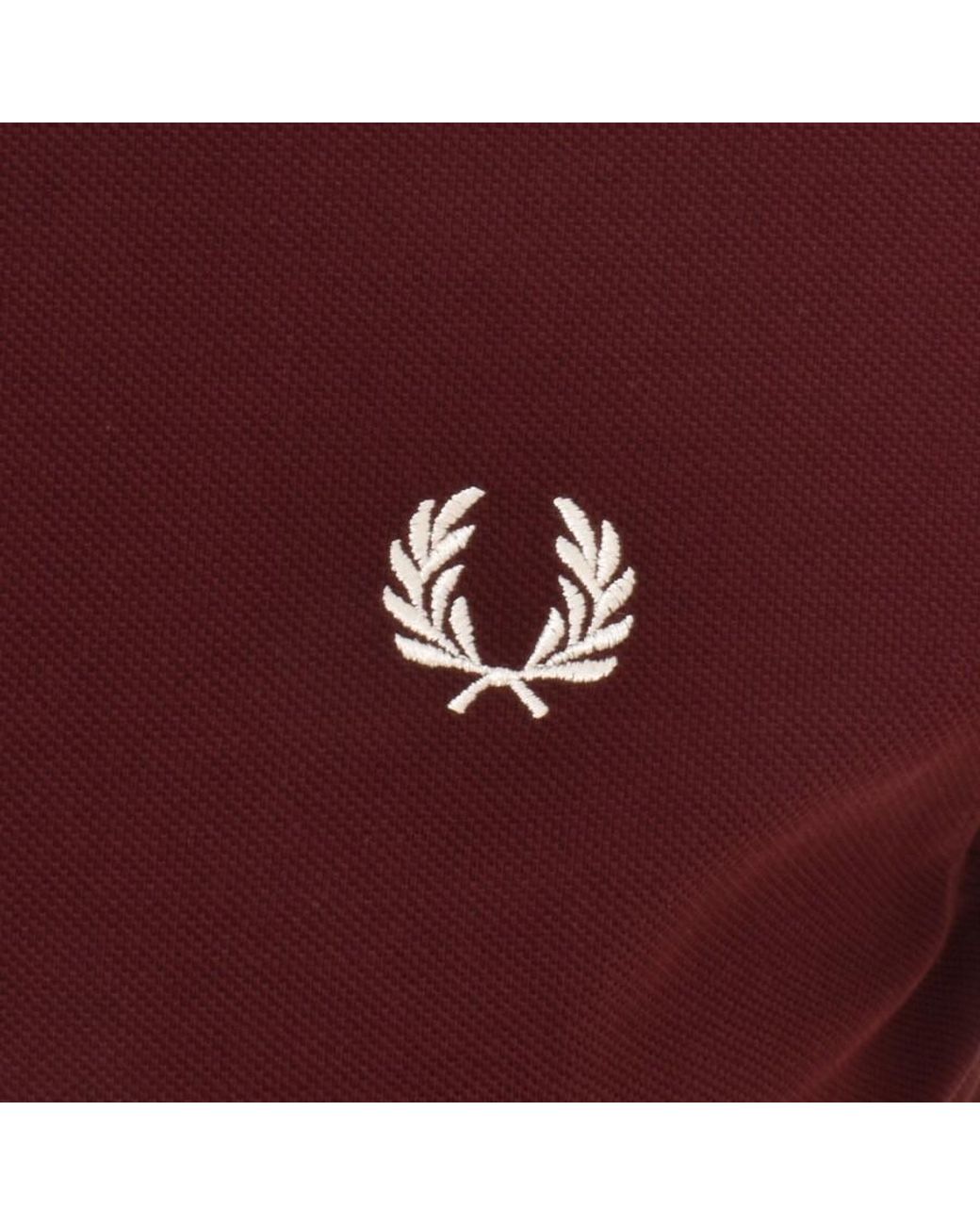 Fred Perry Red Slim Fit Twin Tipped Polo Ox Blood for men