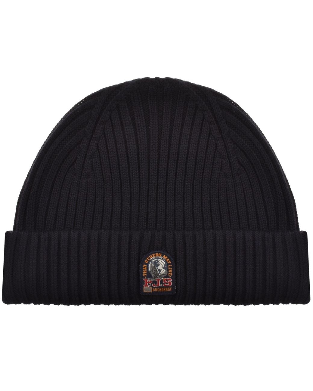Parajumpers Black Matio Beanie Hat for men