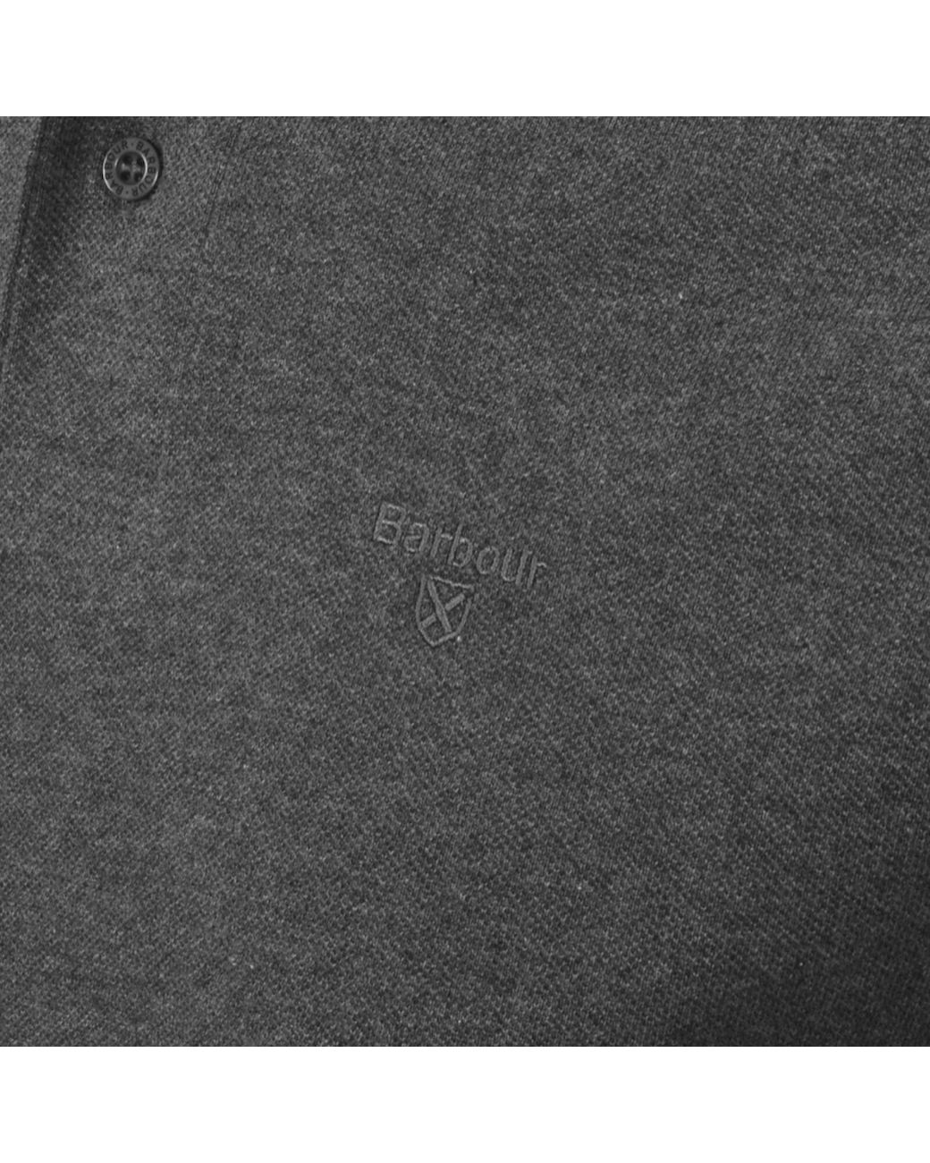 Barbour Gray Sports Long Sleeve Polo T Shirt for men