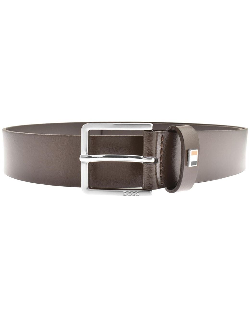 BOSS BUSINESS Brown Boss Ther Flag Belt for men