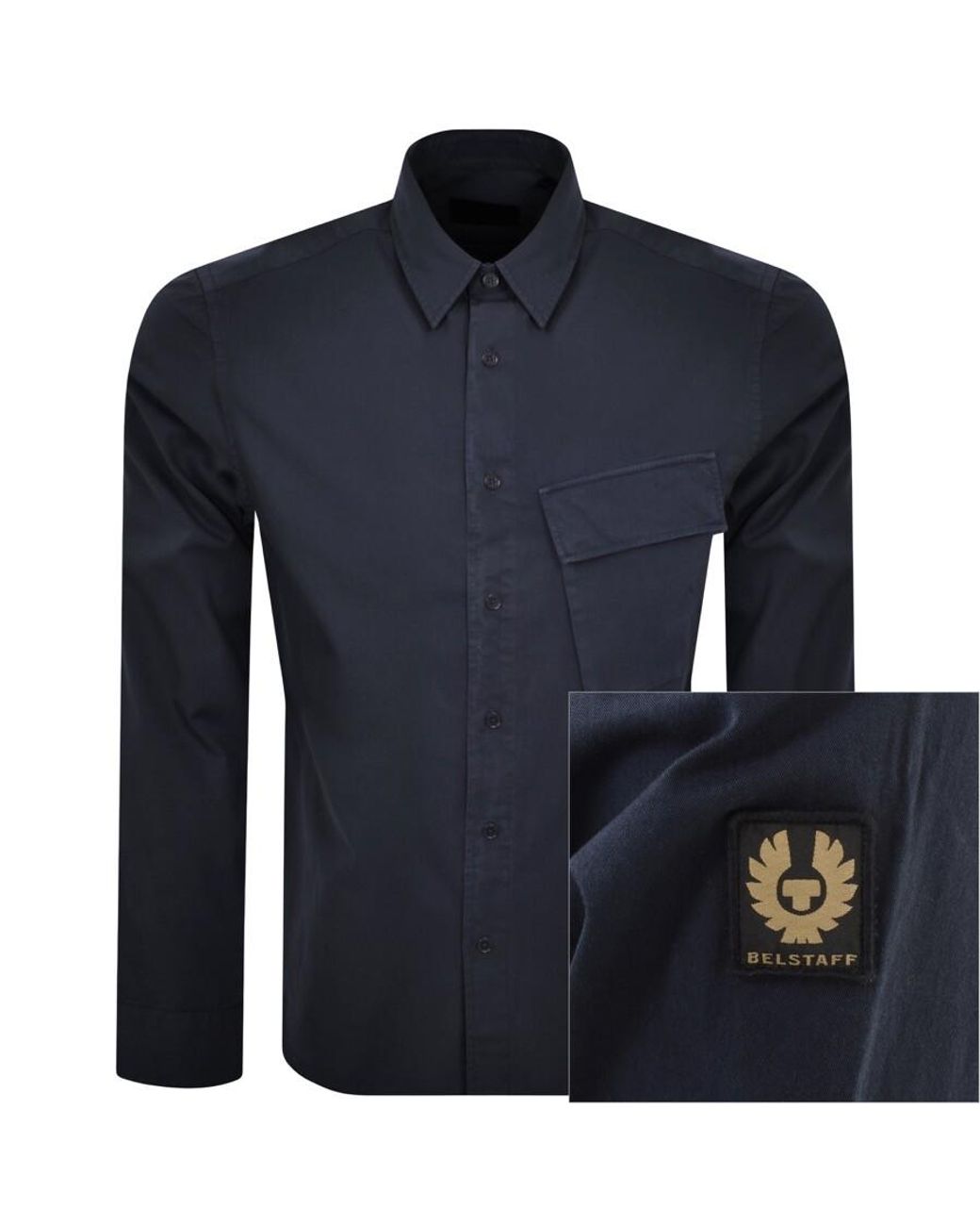 Belstaff Blue Scale Long Sleeved Shirt for men