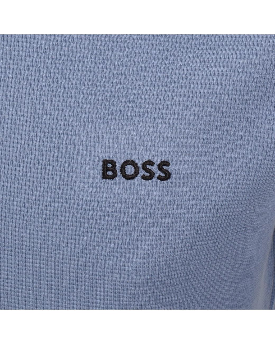 BOSS BUSINESS Blue Boss Waffle T Shirt Light Pastel for men