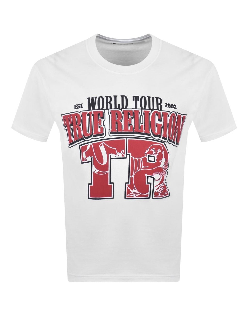True Religion White Arch Logo T Shirt Optic for men