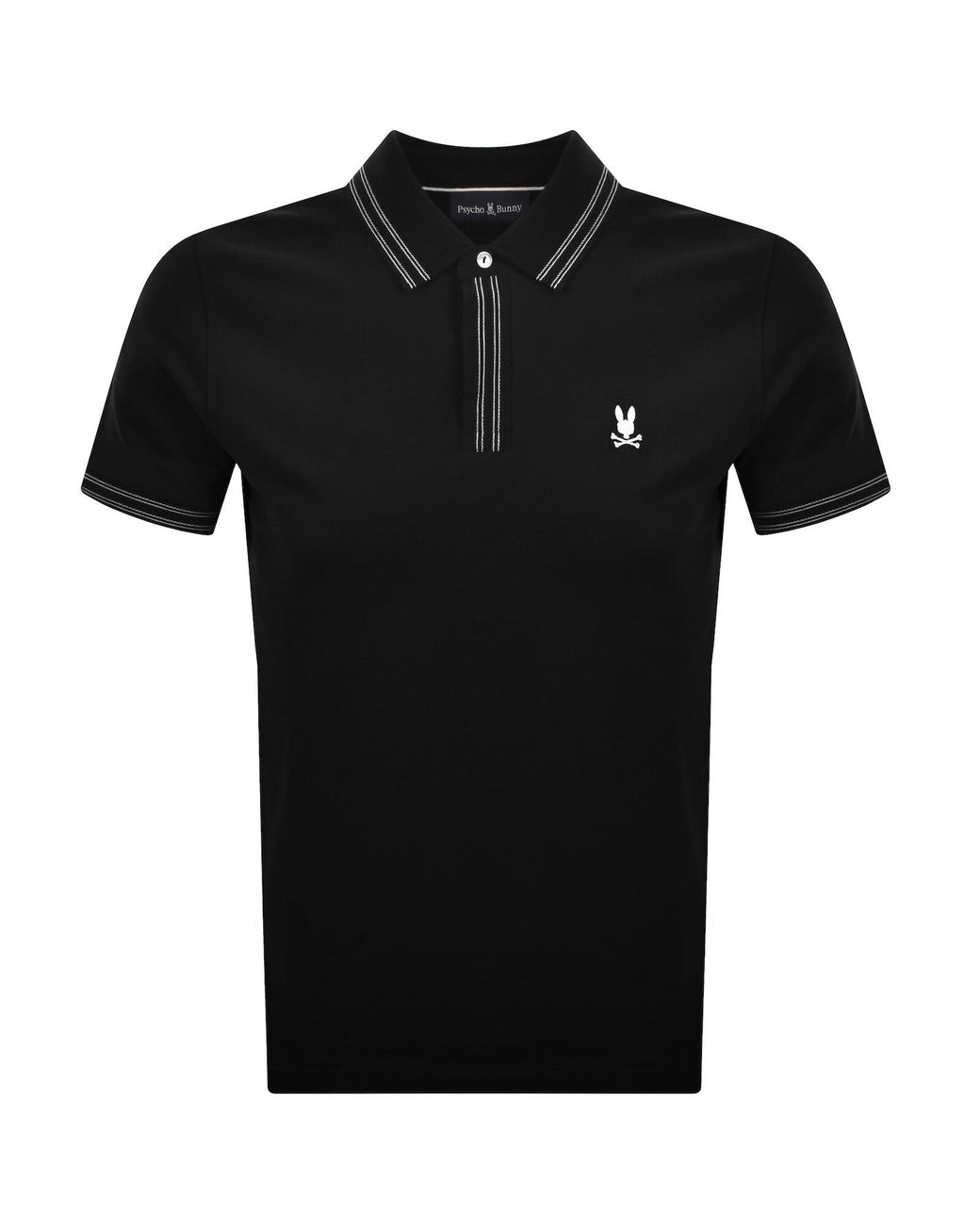 Psycho Bunny Black Dax Pique Polo T Shirt for men