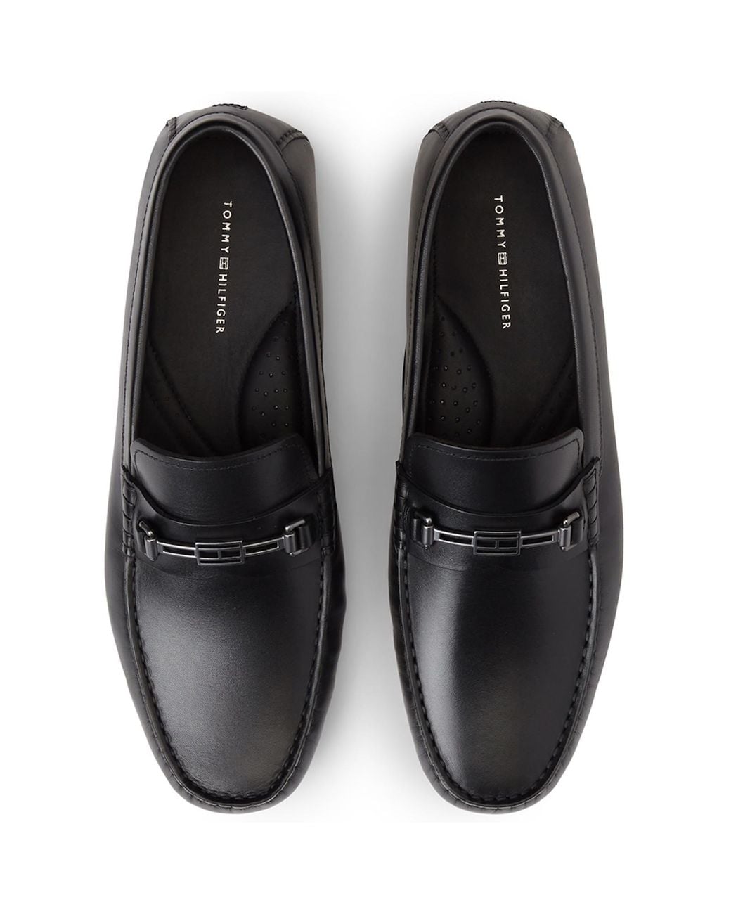 Tommy Hilfiger Black Hardware Driver Shoes for men
