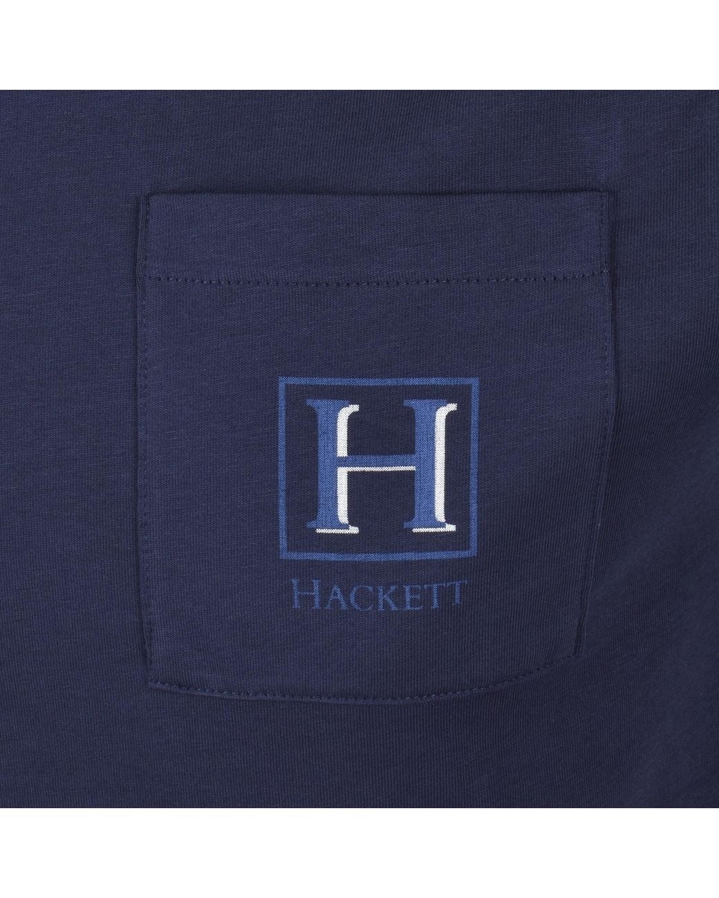 Hackett Blue Heritage Pocket T Shirt for men