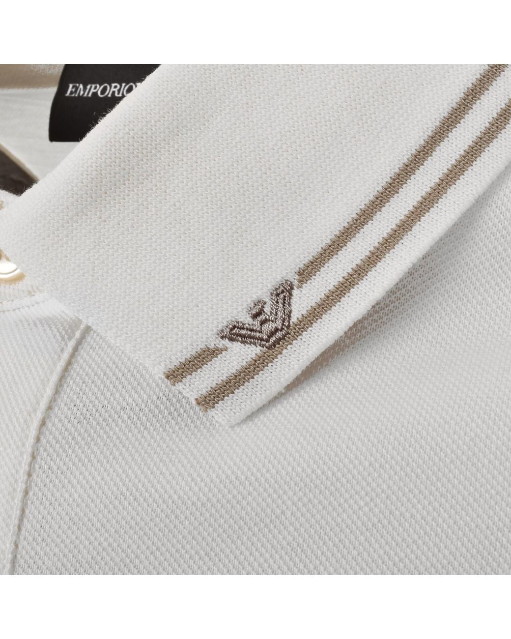 Armani White Emporio Short Sleeved Polo Off for men