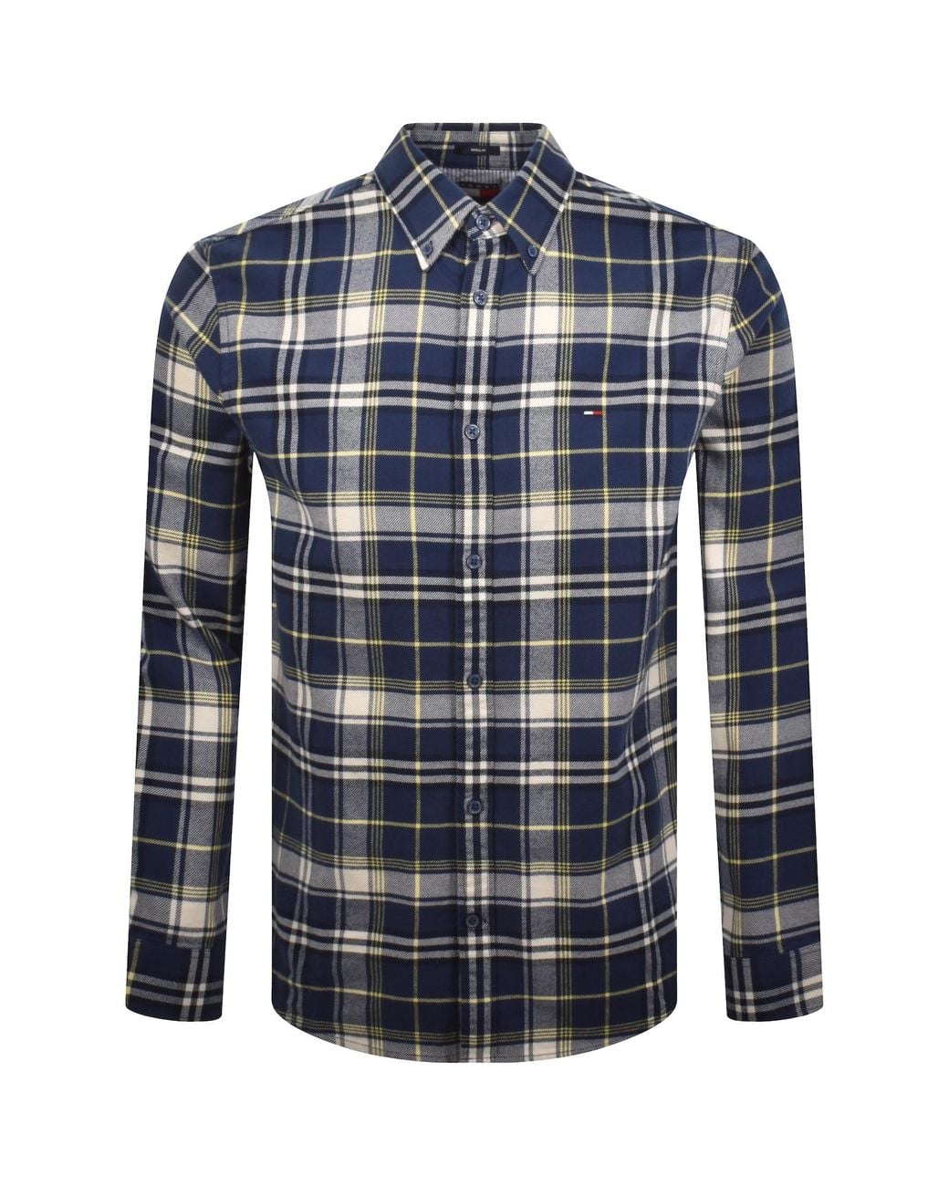 Tommy Hilfiger Blue Flannel Check Shirt for men
