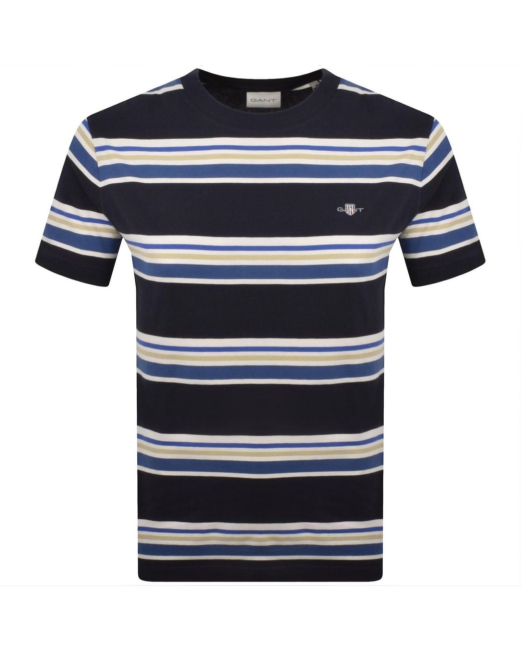 Gant Blue Multistripe T Shirt Evening for men