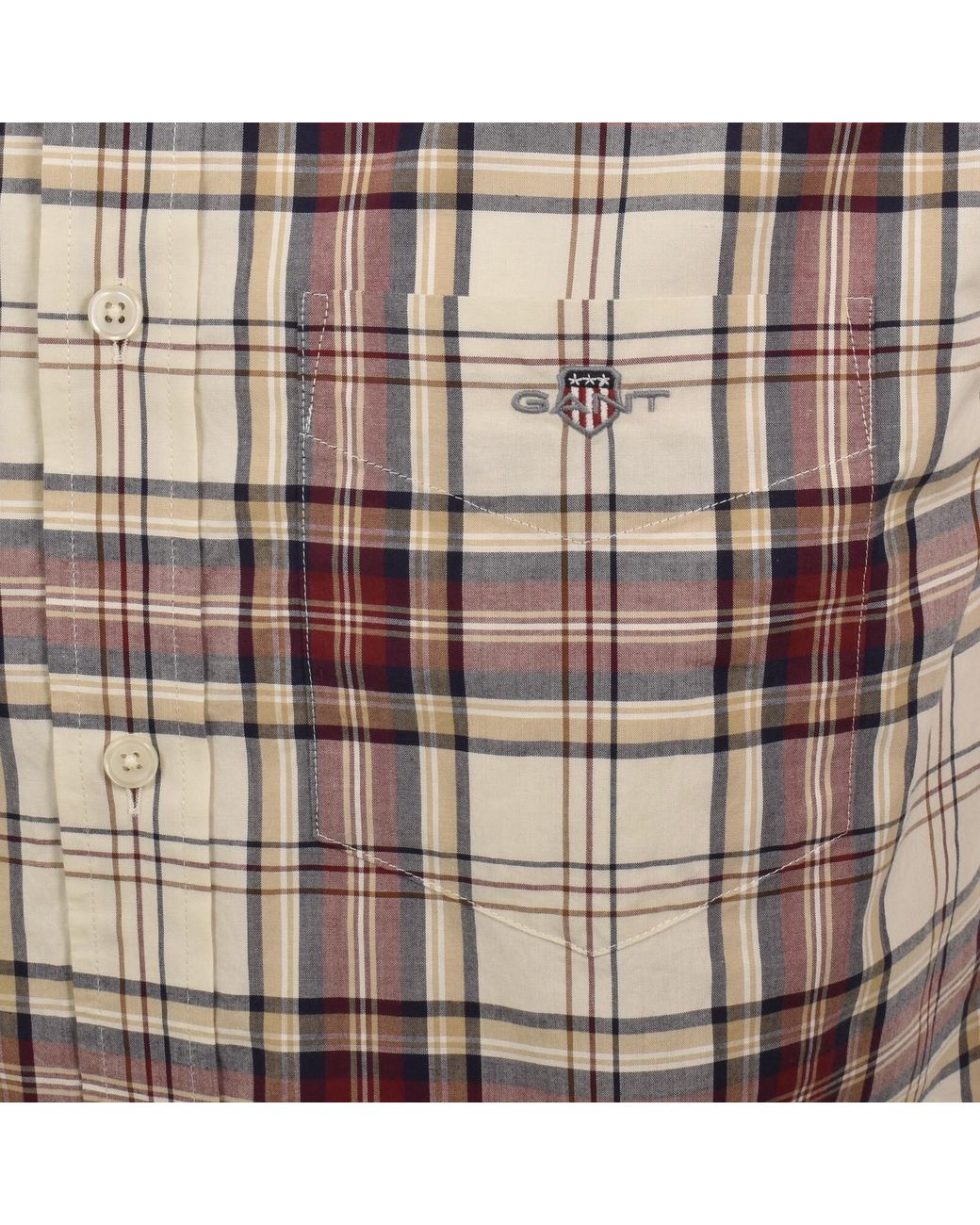 Gant Brown Poplin Check Long Sleeved Shirt for men