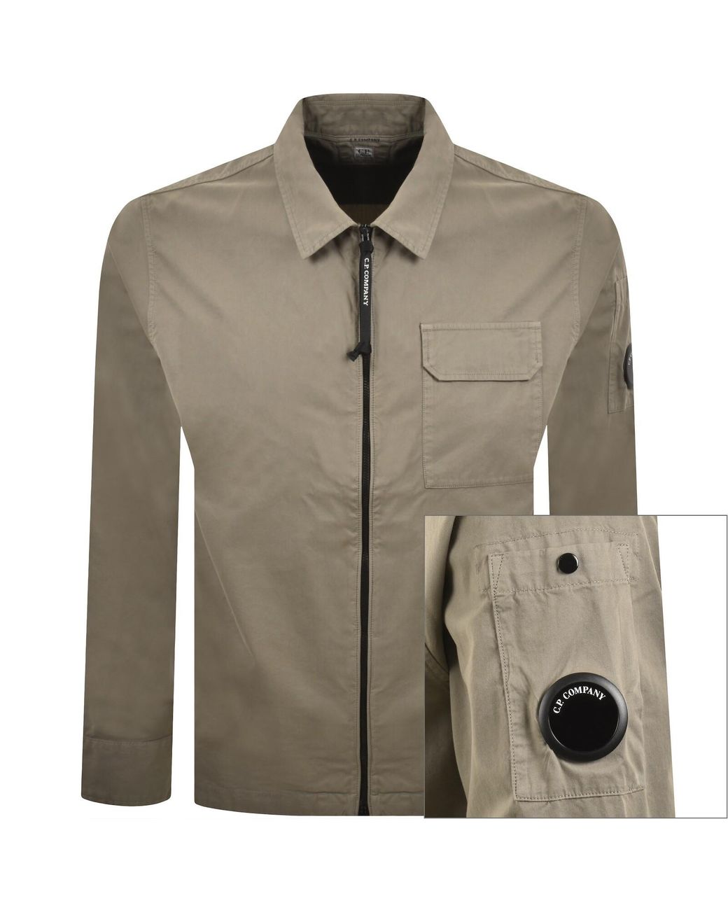 C P Company Green Cp Company Gabardine Overshirt for men