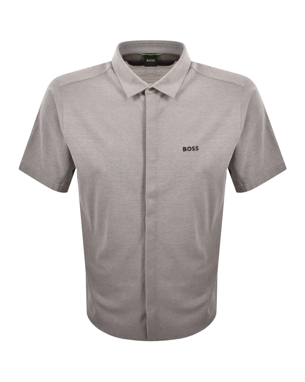 Boss Gray Boss Short Sleeved Dymova Shirt for men
