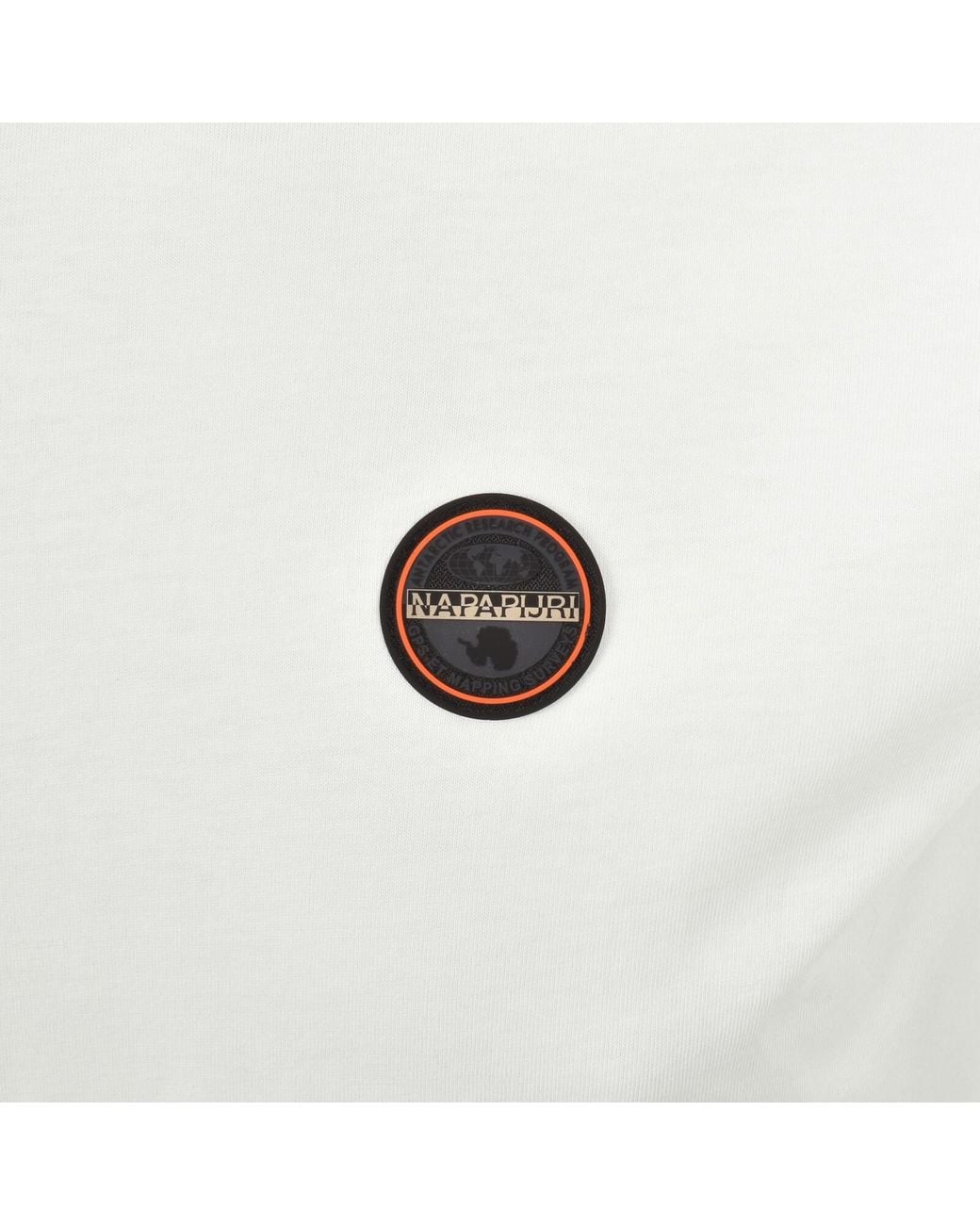 Napapijri White S Badge T Shirt Off for men