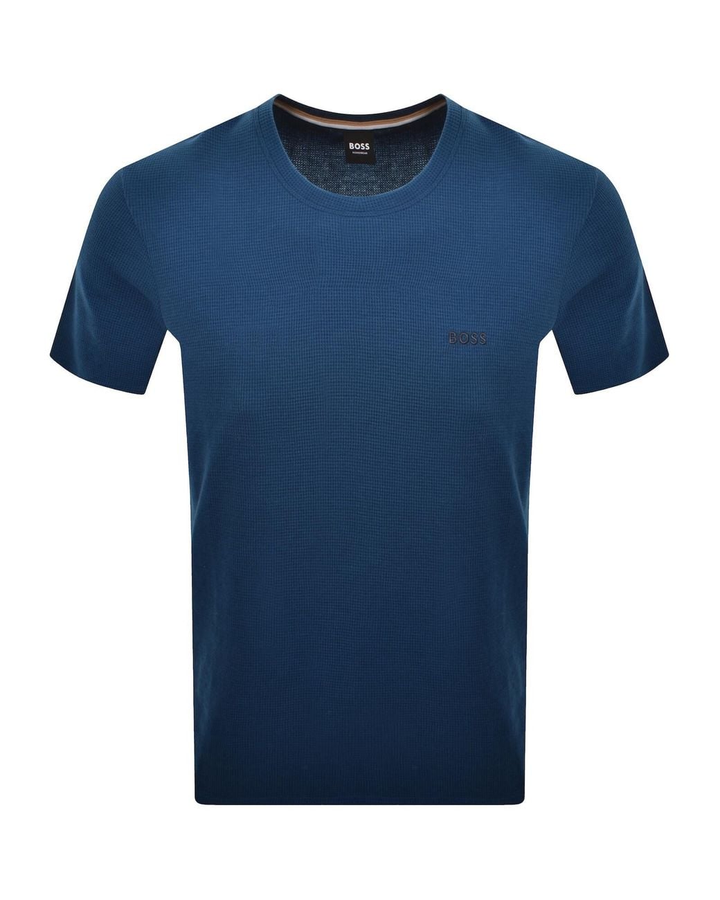 BOSS BUSINESS Blue Boss Waffle T Shirt for men
