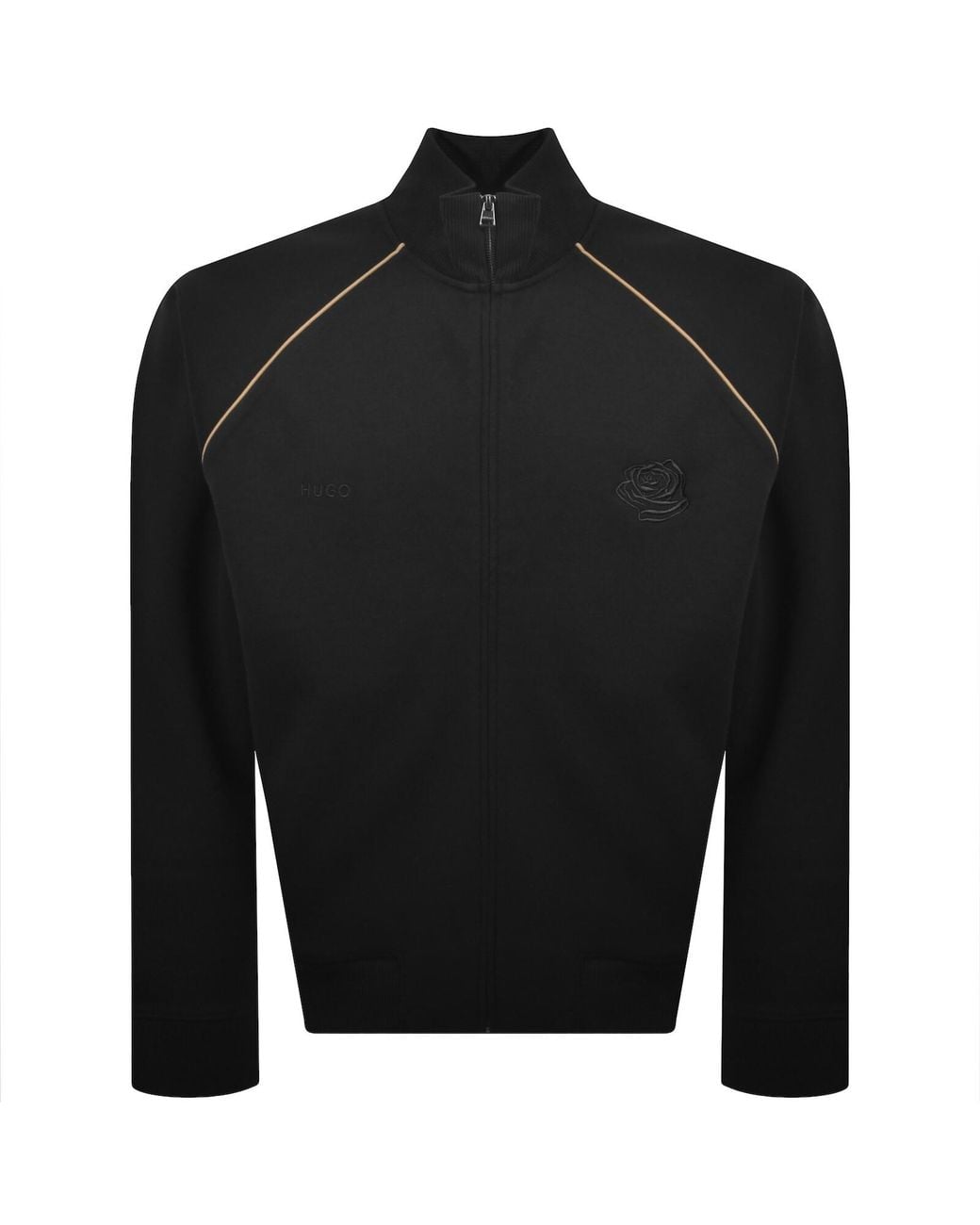 HUGO Black Dislan Zip Sweatshirt for men