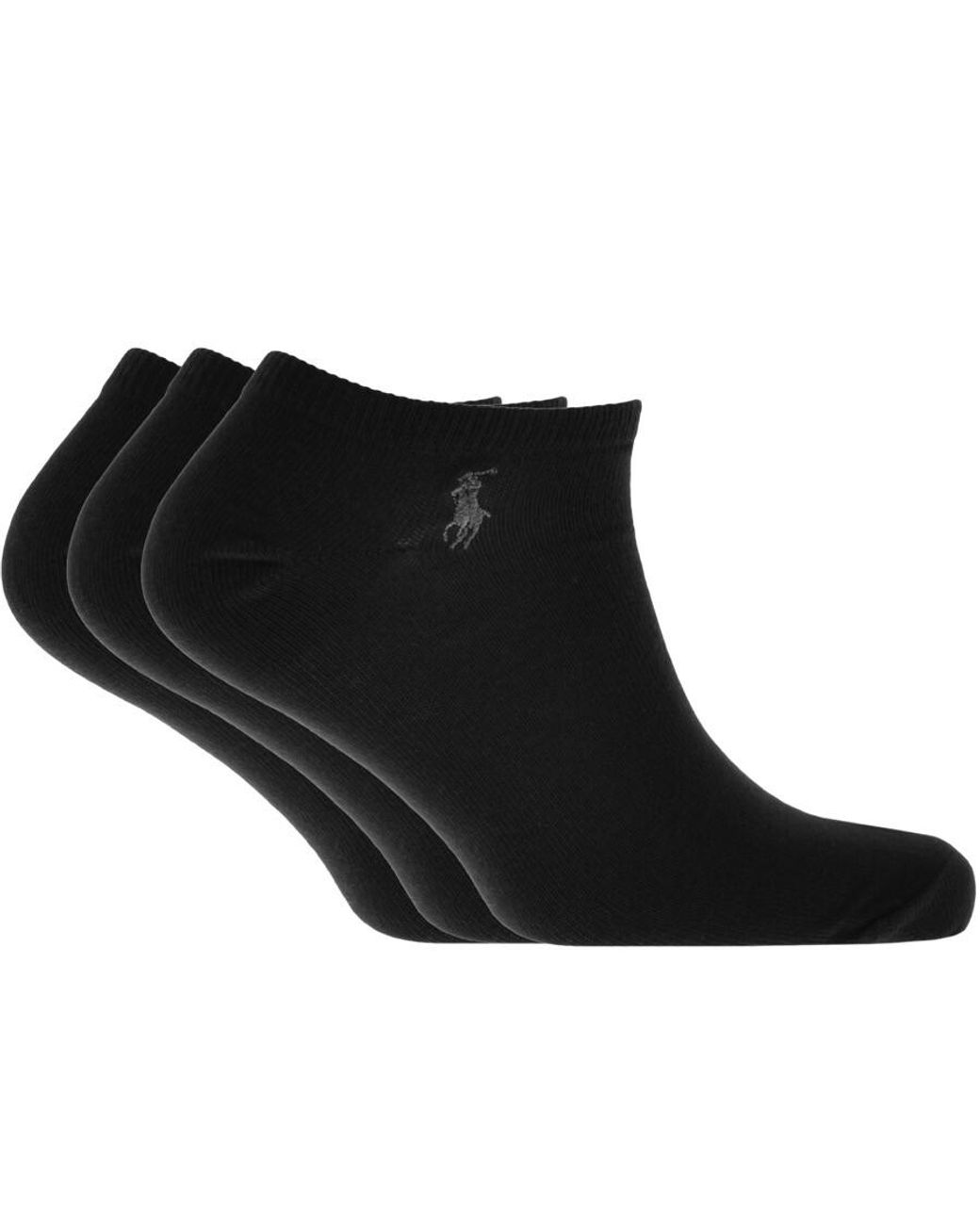 Ralph Lauren Black 3 Pack Trainer Socks for men