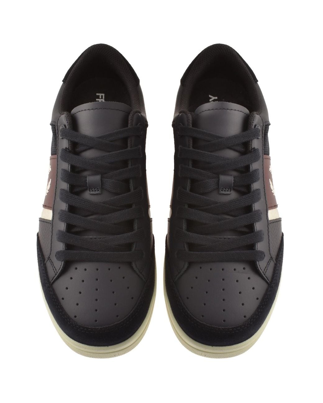 Fred Perry Black B725 Leather Trainers for men