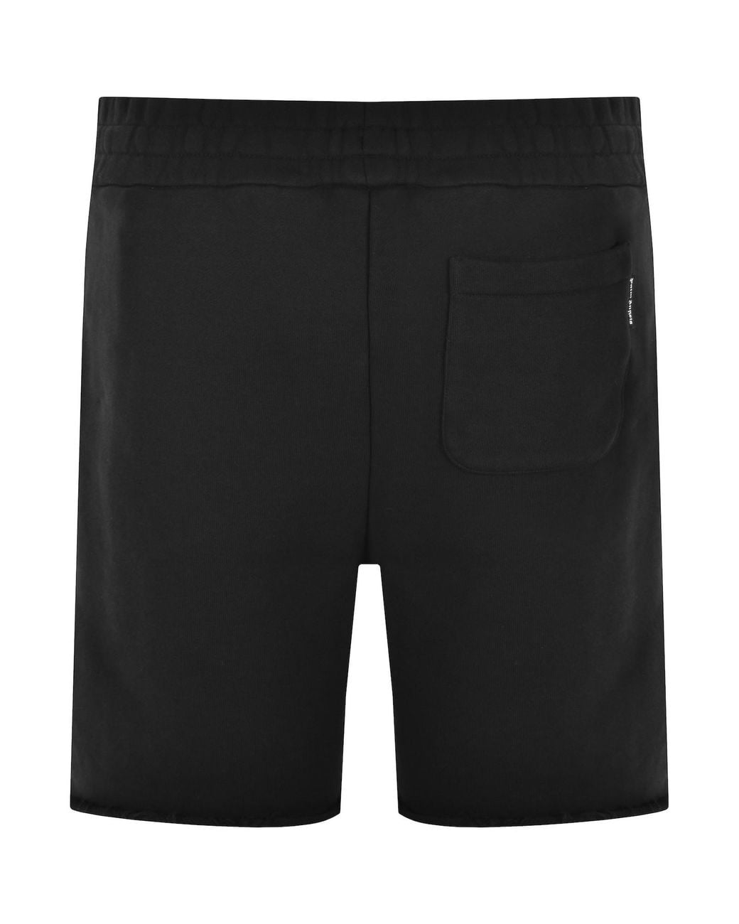 Palm Angels Black Curved Logo Track Shorts for men