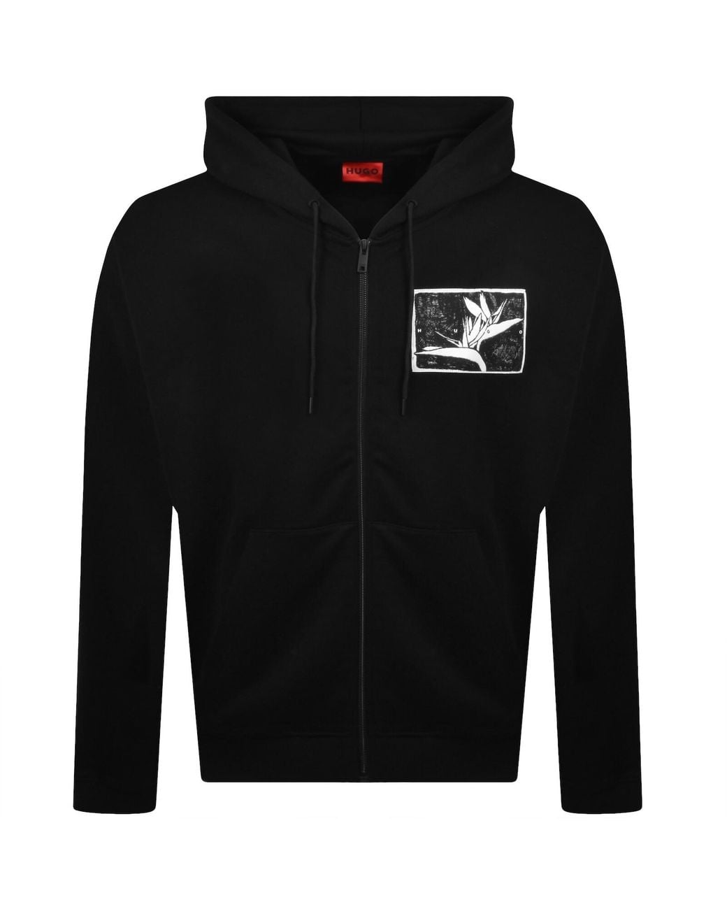 HUGO Black Darishood Hoodie for men