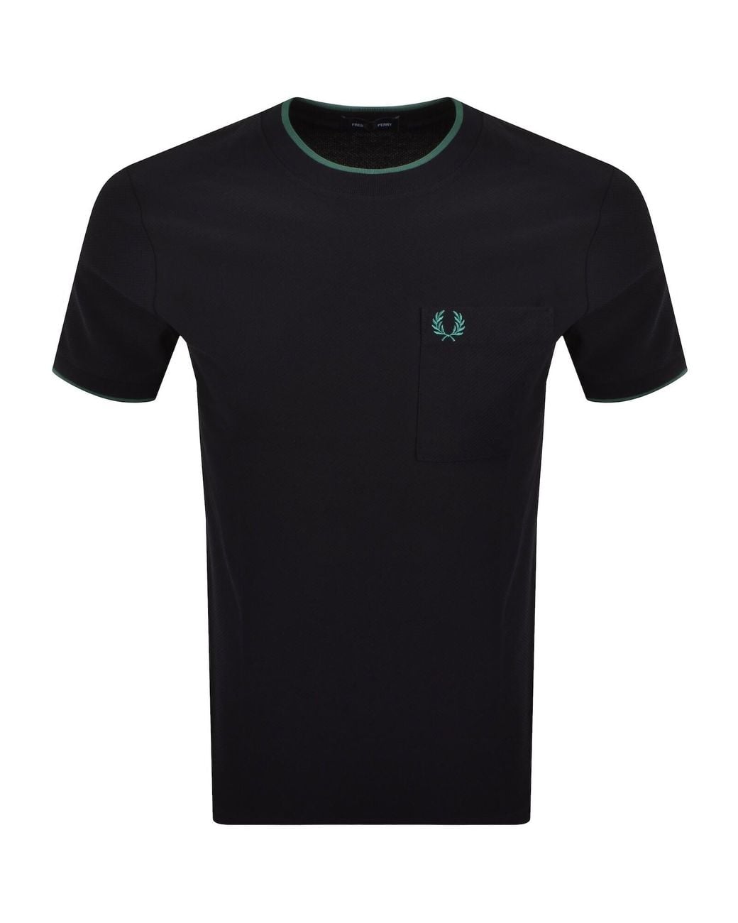 Fred Perry Black Pocket Detail Pique T Shirt for men