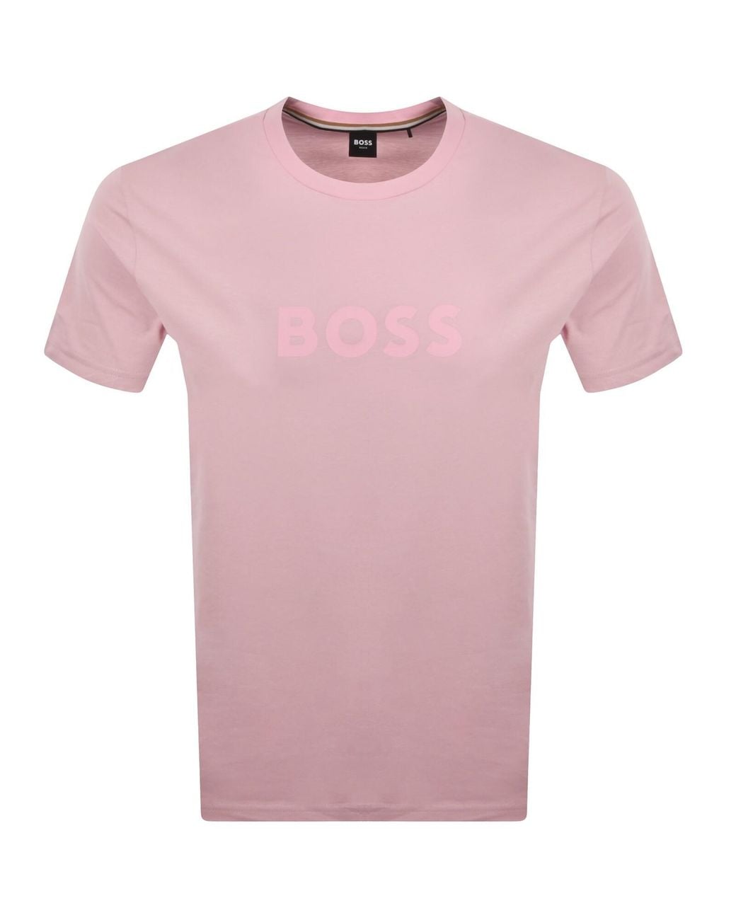 BOSS BUSINESS Pink Boss Beachwear Logo T Shirt Bright for men