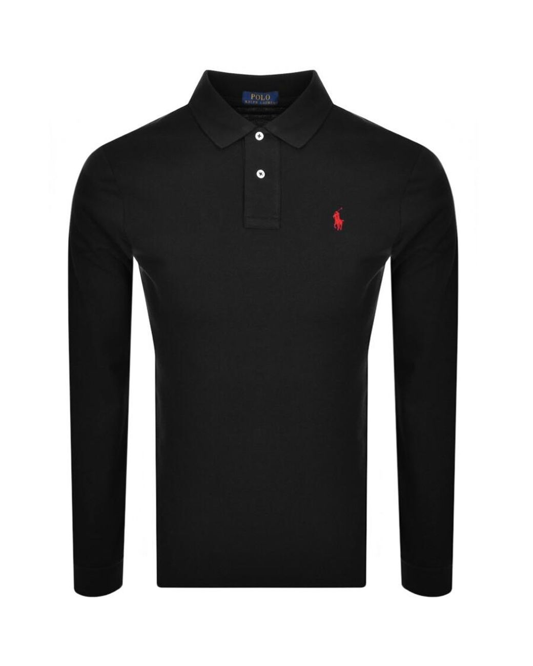 Ralph Lauren Black Long Sleeved Polo T Shirt for men