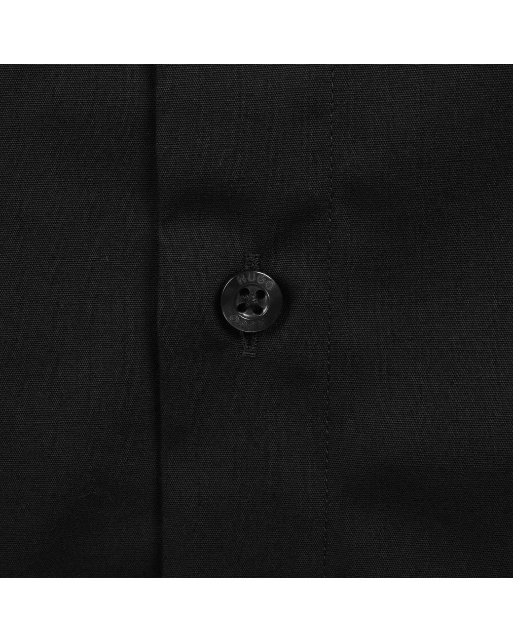HUGO Black Valerio Long Sleeve Shirt for men